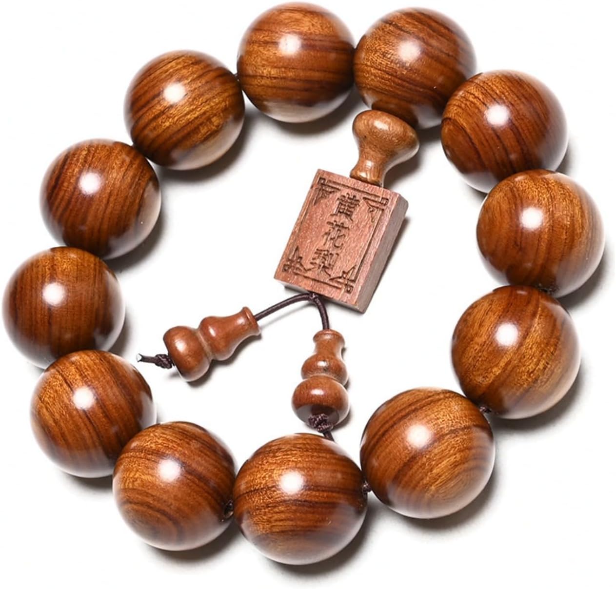 Natural Wooden Bracelet  Bead diameter: 0.8 inches, 12 beads, energy healing