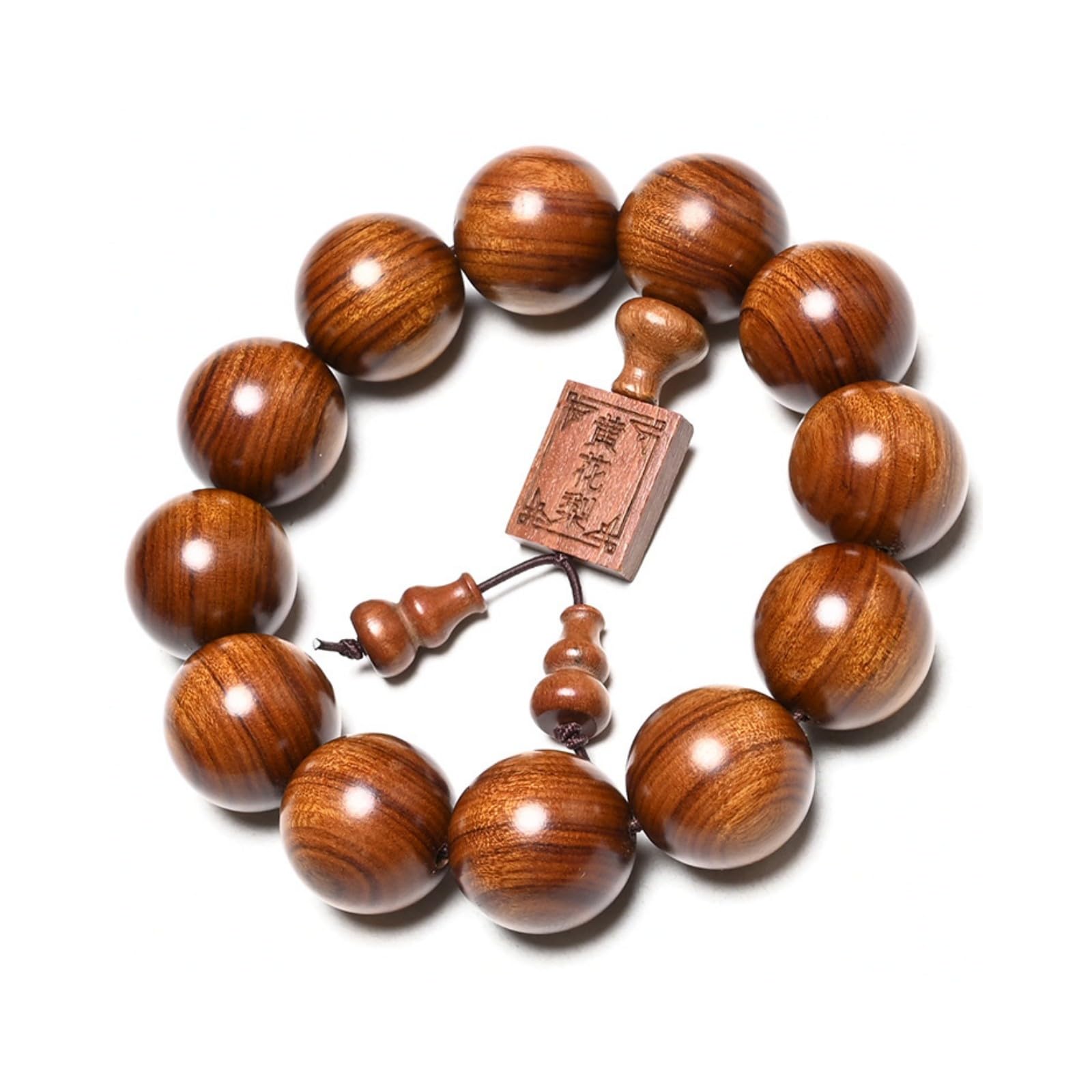 Natural Wooden Bracelet  Bead diameter: 0.8 inches, 12 beads, energy healing