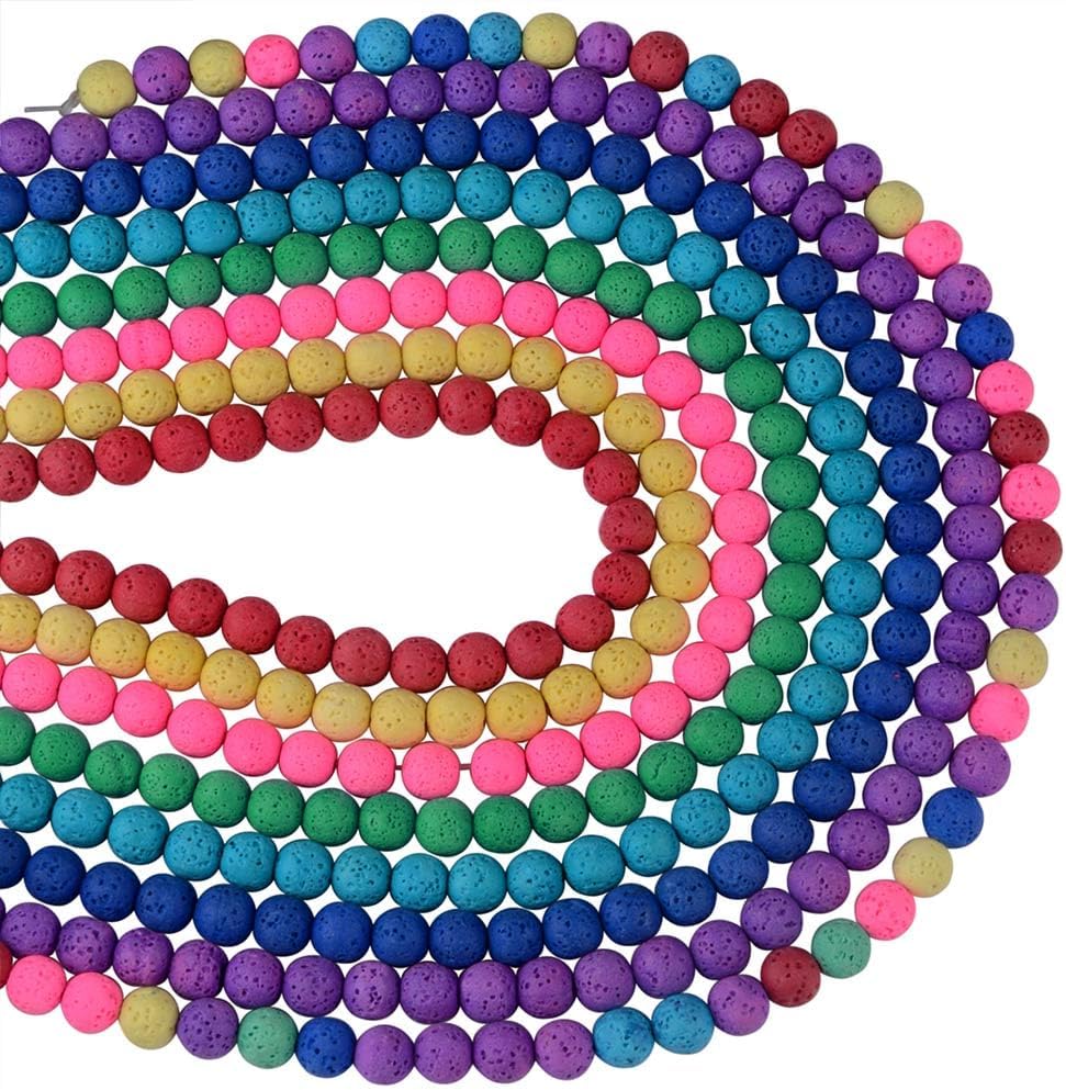 Genuine purple volcanic rock gemstones, energy healing beads, perfect for necklaces, bracelets, and earrings—enjoy the fun of DIY (8 mm, 46 beads)