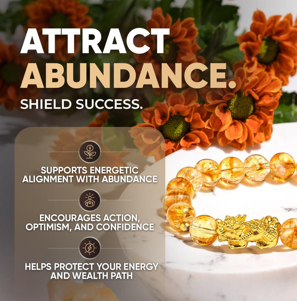 Manifestation Bracelet for Women & Men, Prosperity Bracelet with Money Crystals & Natural Stone for Abundance, Goal Attraction, & Positive Intentions