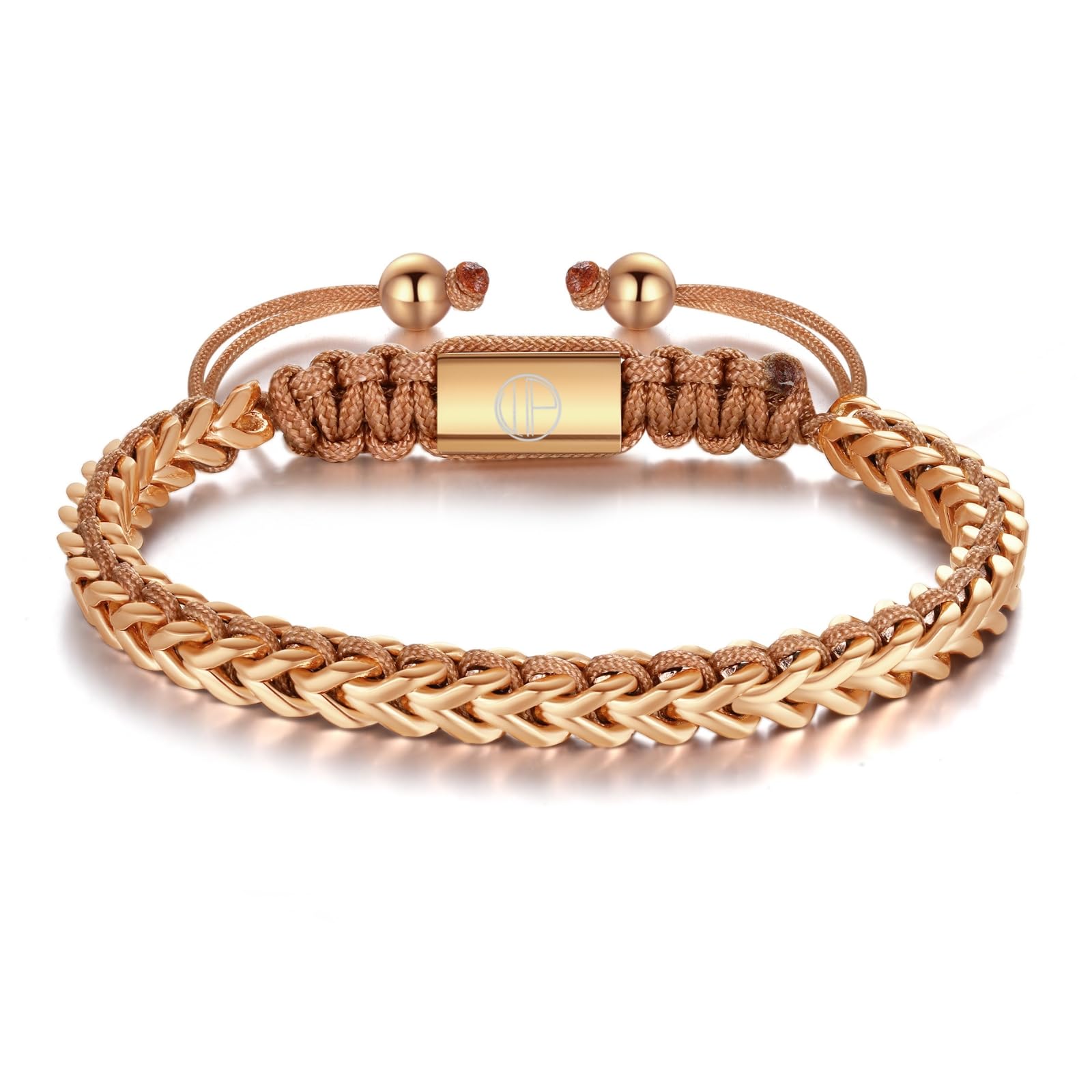 Gold-Plated Bracelets for Men 18K Gold Plated Franco Link Chain Stainless Steel Bracelet Adjustable Bracelet Mens Jewelry Birthday Gift