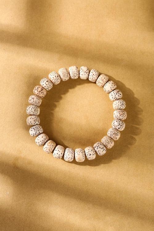 Bodhi Bead Bracelet, Healing Bracelet, Handcrafted with 26 8mm Star Moon Bodhi Beads, 7.87-inch elastic healing bracelet, perfect for meditation and attracting good fortune