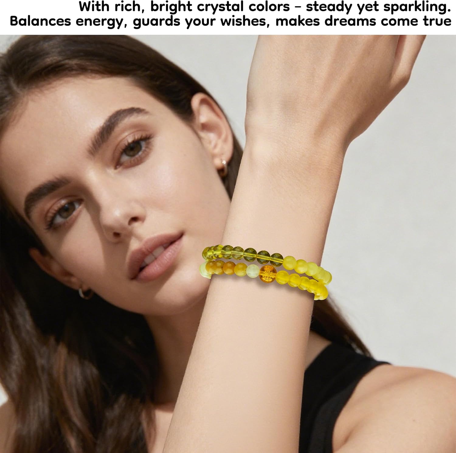 Women's Double-Circle Five Elements (Gold/Wood/Water/Fire/Earth) Feng Shui Bracelet - Crystal Wealth Bracelet | Balances Energy, Brings Good Luck, Abundance & Positive Vibes for Daily Wear