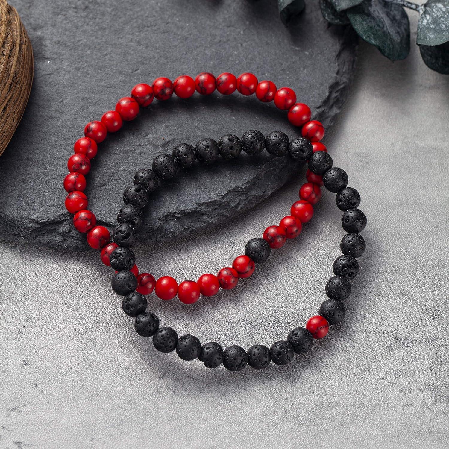 6mm Volcanic Rock Aromatherapy Anti-Anxiety Essential Oil Diffuser Bead Bracelet