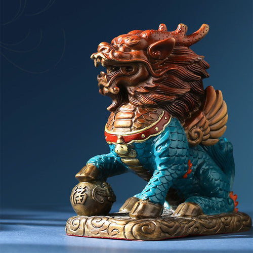 Brass Kirin Figurine Pair