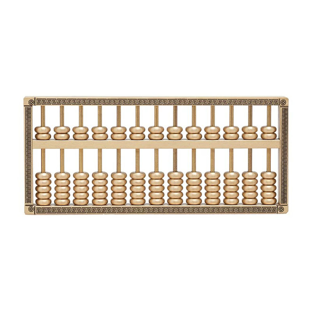Brass Abacus Ornament with Solid Wood Base