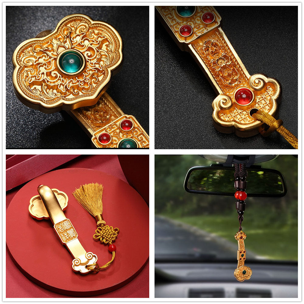 Gilded Brass Ru Yi Charm with Tassel