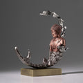 Brass Buddha Statue On Crescent Moon