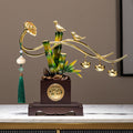 Brass Magpie And Ignots Decor Piece