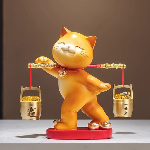 Auspicious kitty with golden ingots product photo