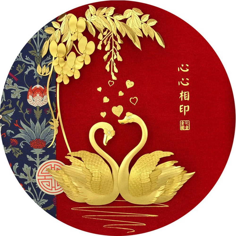 24K Gold Foil Swan Love Frame
