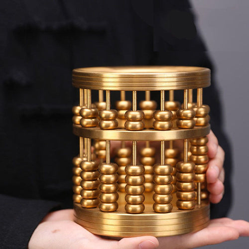 Brass Abacus Pen Holder