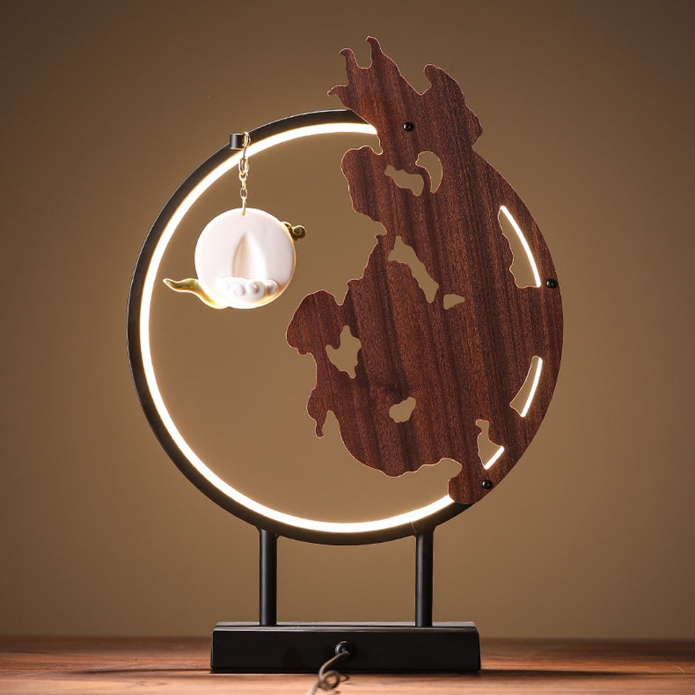 Dragon Backflow Incense Burner with LED Light